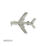 112812, PAVE CRYSTAL AIRPLANE BROOCH PIN