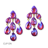 112814, CRYSTAL CHANDELIER CLIP ON EARRINGS