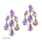 112814, CRYSTAL CHANDELIER CLIP ON EARRINGS