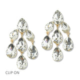 112814, CRYSTAL CHANDELIER CLIP ON EARRINGS