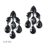 112814, CRYSTAL CHANDELIER CLIP ON EARRINGS