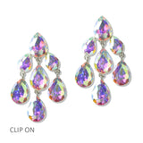 112814, CRYSTAL CHANDELIER CLIP ON EARRINGS