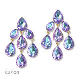 112814, CRYSTAL CHANDELIER CLIP ON EARRINGS