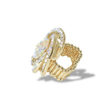 112818, CRYSTAL RHINESTONE SWIRL STRETCH RING