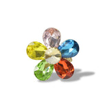 112819, CRYSTAL RHINESTONE FLOWER STRETCH RING