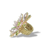 112820, SORORITY CRYSTAL MARQUISE FLOWER STRETCH RING