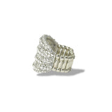112822, CRYSTAL PAVE WIDE DOME STRETCH RING