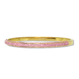 112826, STAINLESS STEEL PAVE CRYSTAL HINGED BANGLE BRACELET