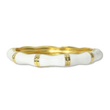 112834, METALLIC BAMBOO INSPIRED ENAMEL HINGED BANGLE BRACELET