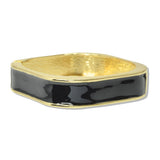 112835, METALLIC CUSHION SHAPED ENAMEL HINGED BANGLE BRACELET