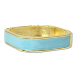 112835, METALLIC CUSHION SHAPED ENAMEL HINGED BANGLE BRACELET