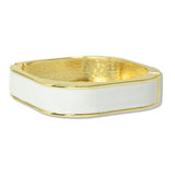 112835, METALLIC CUSHION SHAPED ENAMEL HINGED BANGLE BRACELET