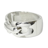 112838, BOLD INTERLOCKING LINK HINGED BANGLE BRACELET