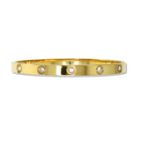 112841, STAINLESS STEEL FLUSH SET CRYSTAL HINGED BANGLE BRACELET