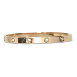 112841, STAINLESS STEEL FLUSH SET CRYSTAL HINGED BANGLE BRACELET