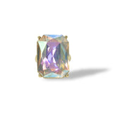 112842, EMERALD CUT CRYSTAL STRETCH RING