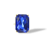 112842, EMERALD CUT CRYSTAL STRETCH RING