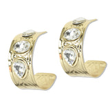 112846, HIGH SHINE WIDE CRYSTAL ACCENT C-HOOP EARRINGS