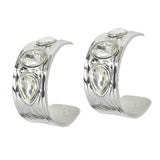 112846, HIGH SHINE WIDE CRYSTAL ACCENT C-HOOP EARRINGS