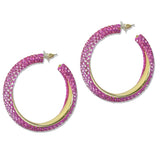 112847, ENCRUSTED CRYSTAL HOOP EARRINGS