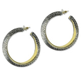 112847, ENCRUSTED CRYSTAL HOOP EARRINGS