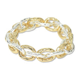 112849, HAMMERED OVAL CHAIN LINK STRETCH BRACELET