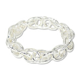 112849, HAMMERED OVAL CHAIN LINK STRETCH BRACELET
