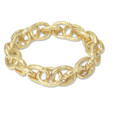 112849, HAMMERED OVAL CHAIN LINK STRETCH BRACELET