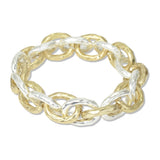112849, HAMMERED OVAL CHAIN LINK STRETCH BRACELET
