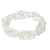 112849, HAMMERED OVAL CHAIN LINK STRETCH BRACELET