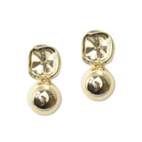 112849, TEXTURED METALLIC ORB DROP EARRINGS