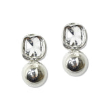112849, TEXTURED METALLIC ORB DROP EARRINGS