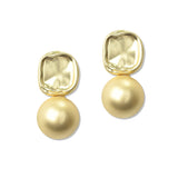 112850, TEXTURED METALLIC PEARL DROP EARRINGS