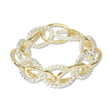 112854, OVAL TWISTED ROPE ACCENT CHAIN STRETCH BRACELET