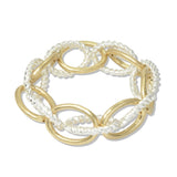 112854, OVAL TWISTED ROPE ACCENT CHAIN STRETCH BRACELET