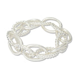 112854, OVAL TWISTED ROPE ACCENT CHAIN STRETCH BRACELET
