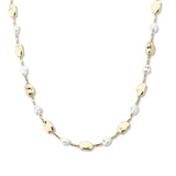 112861, PEARL AND HAMMERED NUGGET SATION NECKLACE