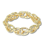 112865, HAMMERED OVAL CHAIN LINK STRETCH BRACELET