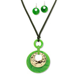 112874, GEOMETRIC RESIN PENDANT LONG NECKLACE