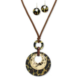 112874, GEOMETRIC RESIN PENDANT LONG NECKLACE