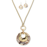 112874, GEOMETRIC RESIN PENDANT LONG NECKLACE
