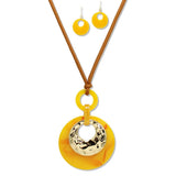 112874, GEOMETRIC RESIN PENDANT LONG NECKLACE