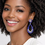 112882, SORORITY CRYSTAL TEARDROP CHANDELIER EARRINGS