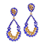 112882, SORORITY CRYSTAL TEARDROP CHANDELIER EARRINGS