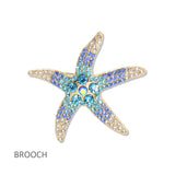112886, OMBRE CRYSTAL STARFISH BROOCH PIN