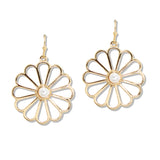 112892, OPENWORK FLORAL WIRE DAISY DROP EARRINGS