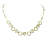 112921, 14K GOLD PLATED PAVE AND CZ HEART NECKLACE