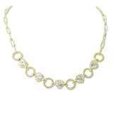112921, 14K GOLD PLATED PAVE AND CZ HEART NECKLACE