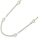 112922, 14K GOLD PLATED 36 INCH TWO TONE CONVERTIBLE WRAP HERITAGE LINK NECKLACE