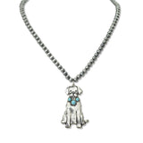 112952, WESTERN DACHSHUND PENDANT NAVAJO BEAD NECKLACE